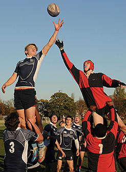 MPW students playing rugby